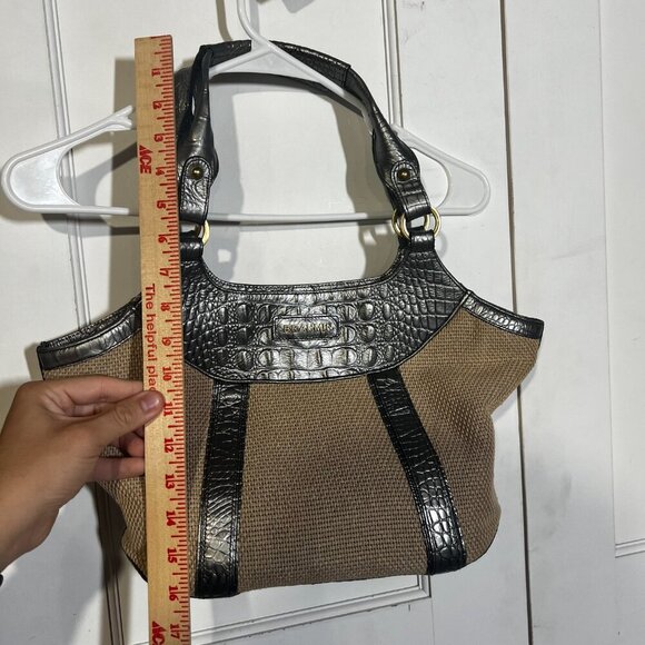 Brahmin Raffia Bag Crocodile Embossed Light Blue - Picture 6 of 12